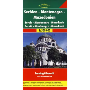 Automapa: Srbsko, Černá Hora, Makedonie 1:500 000 - Freytag & Berndt (2014)