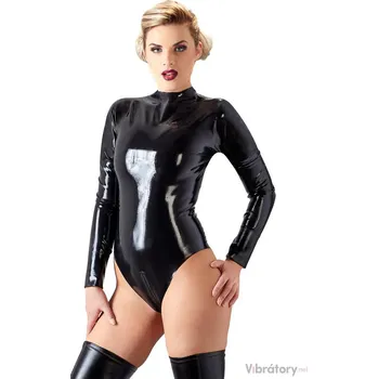 Dámské erotické body Latexové body se zipy v rozkroku a na zádech LATE X, XXL