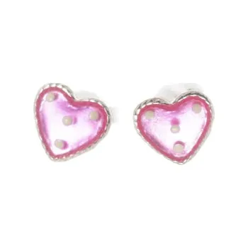 Náušnice Dětské stříbrné náušnice srdíčka STNAD062/5F