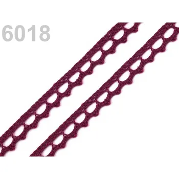 Stuha Krajka paličkovaná 9mm -bordo - 1m