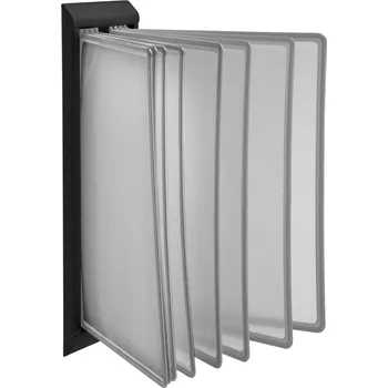 Kancelářský nábytek Nástěnný černý kovový držák 10x šedé A4