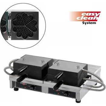 Vaflovač Vaflovač dvojitý elektrický 10x Srdce Krampouz WECAQB, sklopný 180°, madlo I, EasyClean