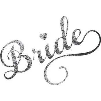 Odstranitelné tetování Metalický stříbrný nápis Bride - svatební nalepovací tetování