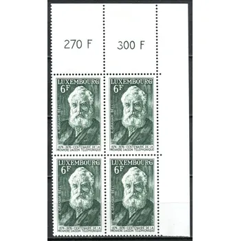 Poštovní známka (1976) MiNr. 935 ** - Lucembursko - 4-bl - 100 let telefon - Alexander Graham Bell