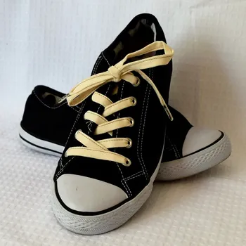 Tkaničky do bot TKANIČKY v béžové s hnědým prošíváním (Ze 100% bavlny)