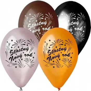 Balónek Nafukovací balónky - potisk Šťastný Nový rok - 6 ks - PGS110