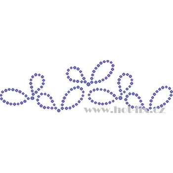 A071 - abstrakt nažehlovací hot-fix kamínková aplikace na textil, rozměry cca 19,0x5,8cm barva: kameny barva 101 Crystal /stříbrná