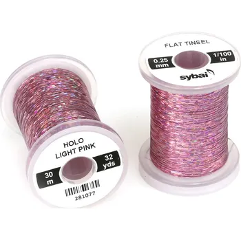 Plochá lametka Sybai Flat Tinsel 0,25mm Holographic Light Pink