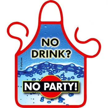 Žertovný předmět Mini zástěra na láhev No Drink? No Party!
