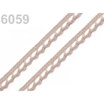 Stuha Krajka paličkovaná 9 mm - písková - 1m