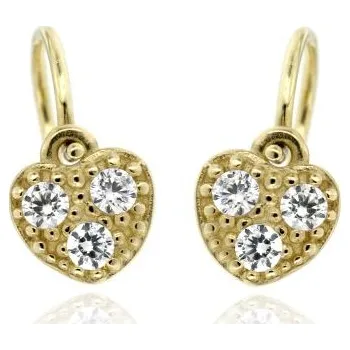 Náušnice Zlatnictví U Kostela Zlaté dětské náušnice bílá srdíčka 468B 379925943