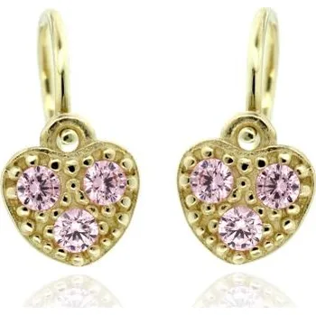 Náušnice Zlatnictví U Kostela Zlaté dětské náušnice růžová srdíčka 468R 379926235
