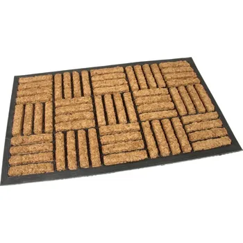 Rohožka Gumová kokosová vstupní rohož Squares - Lines - 75 x 45 x 2 cm