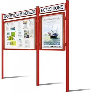 Vitincom Souprava sloupků Quatro - vitríny 1000 a 2000 - výšky 100 a 75 cm Barva: stříbrná, Ukotvení: přímé zapuštění