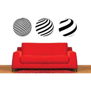 Samolepící dekorace Samolepky na zeď - 3D koule I - M