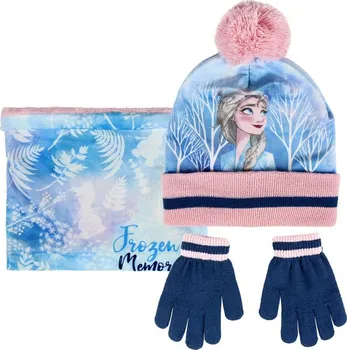 Čepice Cerdá Frozen 2 Zimní Set modrý/bílý/růžový