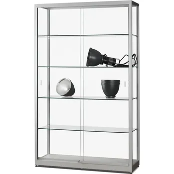 Prodejní regál MH Technic s.r.o. Skleněná vitrína 1200x1972x400 mm, bez osvětlení, posuvné dveře, stříbrná