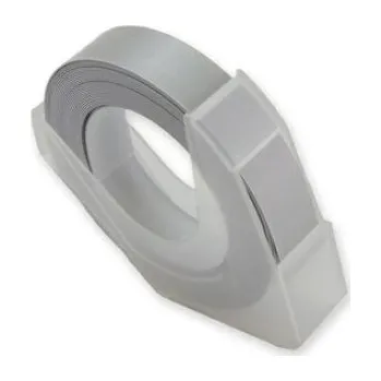 Pásek do tiskárny Dymo Omega, 9mm x 3m, bílý tisk / stříbrný podklad, kompatibilní páska