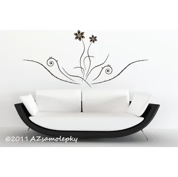 Samolepící dekorace Samolepky na zeď - Květina Duo Ring - S (23 x 50 cm)