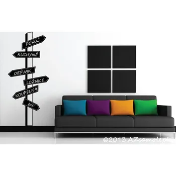 Samolepící dekorace Samolepky na zeď - Rozcestník - místnosti - S (45 x 100 cm)