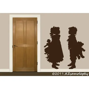 Samolepící dekorace Samolepky na zeď - Děti s hračkami - S (29 x 30 cm)