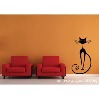 Samolepící dekorace Samolepky na zeď - Moderní kočka II - S (16 x 30 cm)