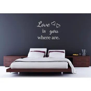 Samolepící dekorace Samolepky na zeď-Nápis-Love is - XS (40 x 31 cm)