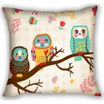 Huado Dekorační povlak Sovy na stromě 45 x 45 cm