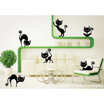Samolepící dekorace Samolepky na zeď - Nezbedné kočky - kolekce S