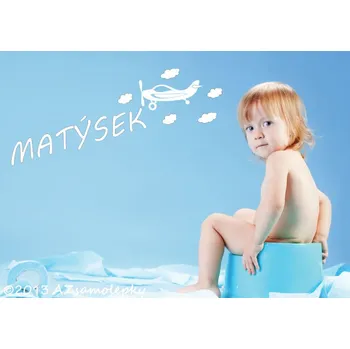 Samolepící dekorace Samolepky na zeď - Jméno - Letadlo - M