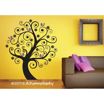 Samolepící dekorace Samolepky na zeď - Jarní strom - XS (52 x 60 cm)