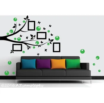 Samolepící dekorace Samolepky na zeď - FOTO větvička s bublinkami - L