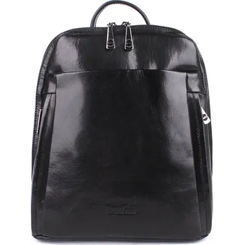 Kabelka Dámský luxusní středně velký batoh Marta Ponti s obsahem cca. 7l černý | KabelkyproVas.cz