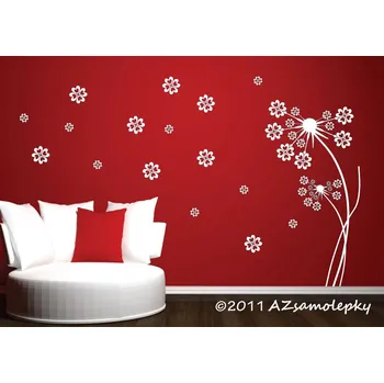 Samolepící dekorace Samolepky na zeď - Čtyřlístková pampeliška - M (34 x 60 cm)