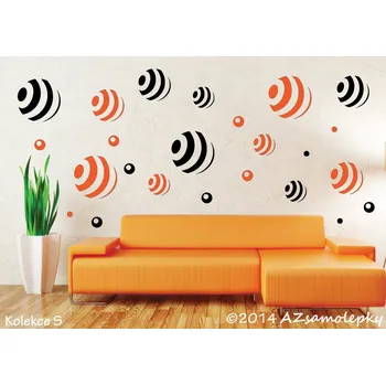 Samolepící dekorace Samolepky na zeď - Pruhované DUO bubliny - kolekce S