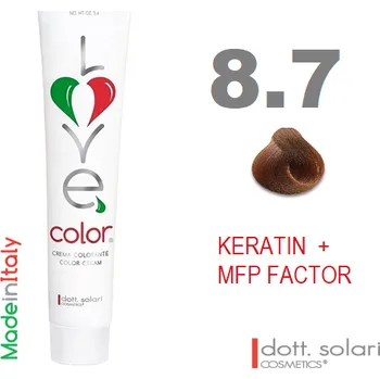 Barva na vlasy Love me Color 8.7 (100ml) - profesionální barva na vlasy s keratinem