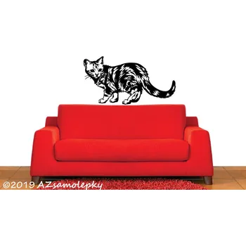 Samolepící dekorace Samolepky na zeď - Kočka domácí - XL (60 x 32 cm)