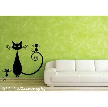 Samolepící dekorace Samolepky na zeď - Moderní kočka VI - S (31 x 30 cm)