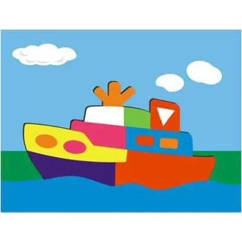 Vkládačky Dřevěné vkládací puzzle loď parník