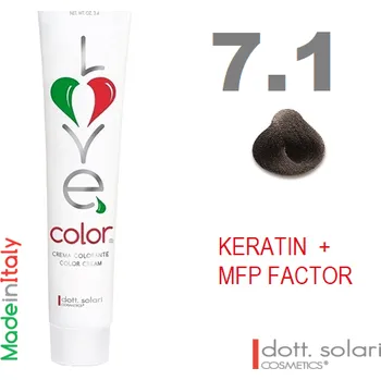 Barva na vlasy Love me Color 7.1 (100ml) - profesionální barva na vlasy s keratinem