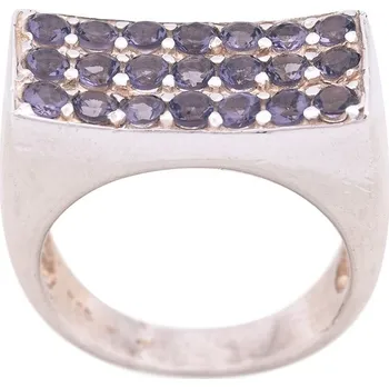 Prsten ShopBOB stříbrný prsten s ametysty Ag 8,7 g 56