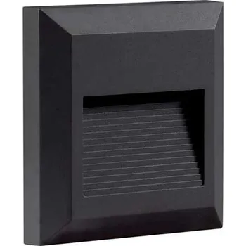 Noční světlo LED schodišťové svítidlo IP65 2W čtverec černé 3000K