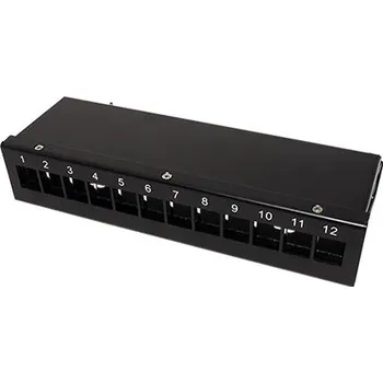 Patch panel Value Patchpanel pro keystone moduly STP, 12 portů, neosazený, černý