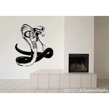 Samolepící dekorace Samolepky na zeď - Kobra - M (36 x 40 cm)