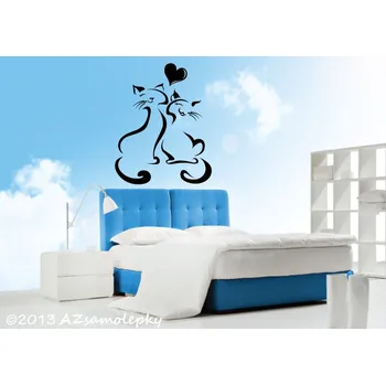 Samolepící dekorace Samolepky na zeď - Kočičí duo - S (33 x 35 cm)