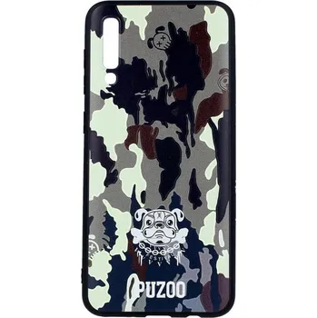 Pouzdro na mobilní telefon Kryt Samsung A30s 3D silikon Maskáčový s buldokem (obal neboli pouzdro na Samsung A30s)