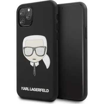 Pouzdro na mobilní telefon Karl Lagerfeld Embossed Glitter pro Apple iPhone 11 černé