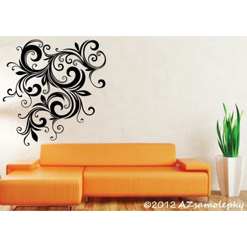 Samolepící dekorace Samolepky na zeď - Květina Ornament - XL (70 x 70 cm)