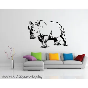 Samolepící dekorace Samolepky na zeď - Nosorožec - S (55 x 40 cm)