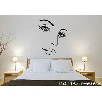 Samolepící dekorace Samolepky na zeď - Obličej - M (90 x 113 cm)